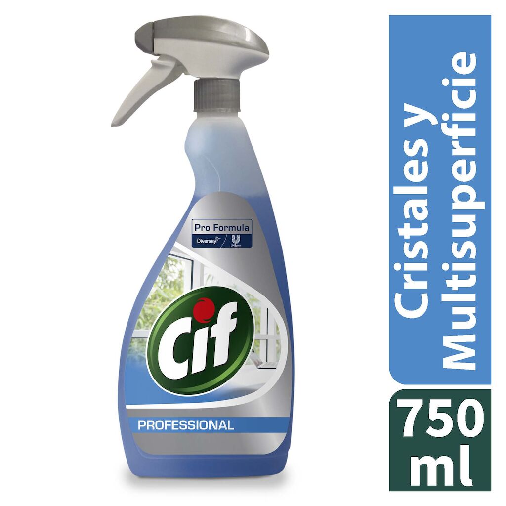 Cif Pro Formula Cristales y Multisuperfices 6x0.75L - Limpiacristales y multiusos para todo tipo de superficies